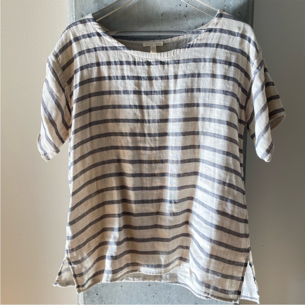 Eileen Fisher S Irish Linen button down blouse